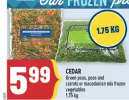 Marché Adonis CEDAR Green peas, peas and carrots or macedonian mix frozen vegetables offer