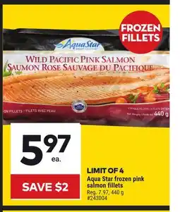 Giant Tiger Aqua Star frozen pink salmon fillets offer