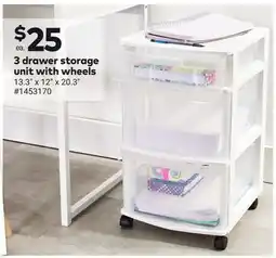 Giant Tiger 3 drawer storage unit with wheels offer