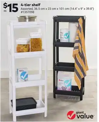 Giant Tiger Giant Value 4-tier shelf offer