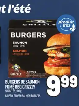 Metro BURGERS DE SAUMON FUMÉ BBQ GRIZZLY | GRIZZLY FROZEN SALMON BURGERS offer