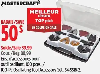 Canadian Tire Mastercraft 100-Pc Oscillating Tool Accessory Set offer