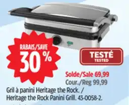 Canadian Tire Heritage the Rock Panini Grill offer
