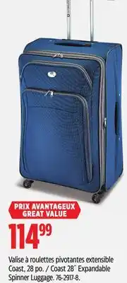 Canadian Tire Outbound Coast 28˝ Expandable Spinner Luggage offer