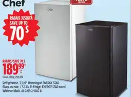Canadian Tire MASTER Chef 3.3 Cu-Ft Fridge offer