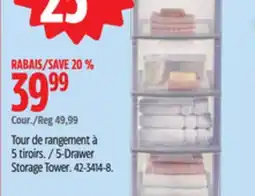 Canadian Tire TYPE A 5-Drawer Storage Tower offer