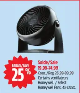 Canadian Tire HONEYWELL Select Honeywell Fans offer