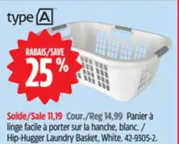 Canadian Tire Type A Hip-Hugger Laundry Basket, White offer