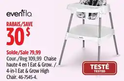 Canadian Tire Evenflo 4-in-1 Eat & Grow High Chair offer