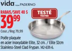 Canadian Tire Vida by PADERNO Elite 32cm Stainless-Steel Clad Frypan offer