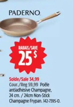 Canadian Tire Paderno 24cm Non-Stick Champagne Frypan offer