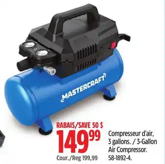 Canadian Tire Mastercraft 3-Gallon Air Compressor offer