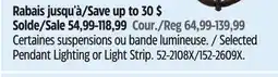 Canadian Tire Monster Selected Pendant Lighting or Light Strip offer