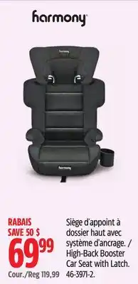 Canadian Tire Harmony High-Back Booster Car Seat with Latch offer