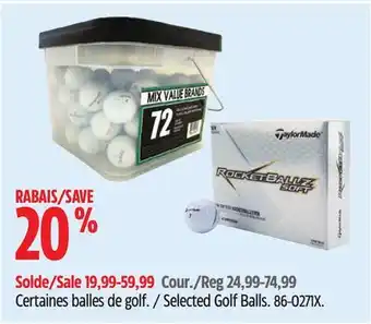 Canadian Tire TaylorMade Selected Golf Balls offer