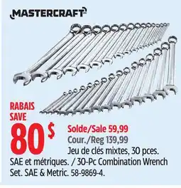 Canadian Tire Mastercraft 30-Pc Combination Wrench Set offer