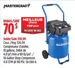 Canadian Tire Mastercraft 10-Gallon Shop Compressor offer