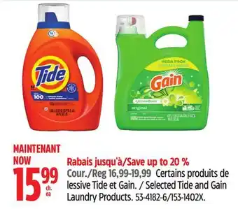 Canadian Tire Selected Tide and Gain Laundry Products offer