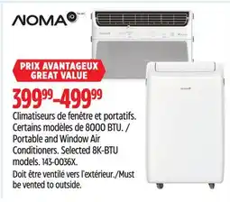Canadian Tire NOMA Portable and Window Air Conditioners offer