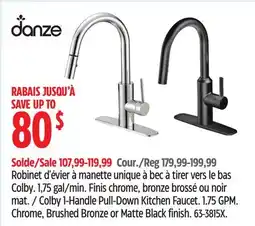 Canadian Tire DANZE Colby 1-Handle Pull-Down Kitchen Faucet offer