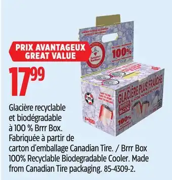 Canadian Tire Brrr Box 100% Recyclable Biodegradable Cooler offer