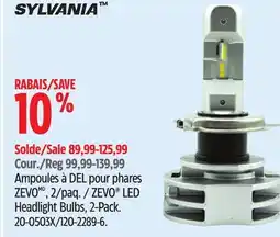 Canadian Tire SYLVANIA ZEVO LED Headlight Bulbs, 2-Pack offer