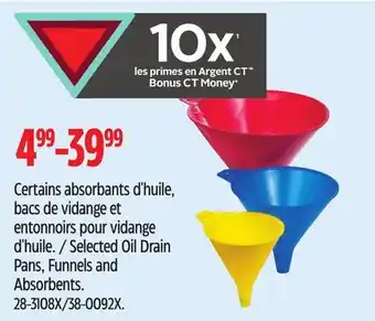 Canadian Tire Selected Oil Drain Pans, Funnels and Absorbents offer