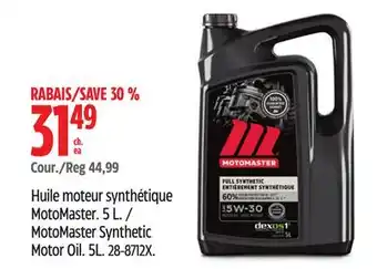 Canadian Tire MotoMaster Synthetic Motor Oil offer