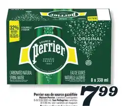 Marché Richelieu PERRIER EAU DE SOURCE GAZÉIFIÉE | PERRIER CARBONATED SPRING WATER offer