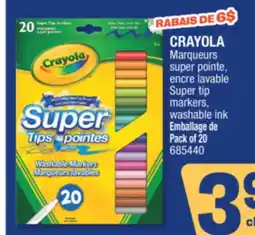 Jean Coutu CRAYOLA Super tip markers, washable ink offer