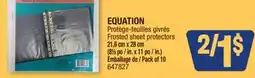 Jean Coutu EQUATION Frosted sheet protectors offer