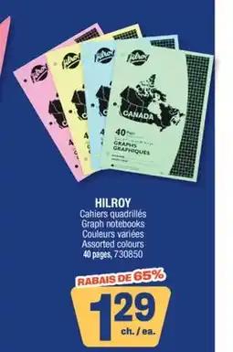 Jean Coutu HILROY Graph notebooks offer