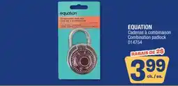 Jean Coutu EQUATION Combination padlock offer