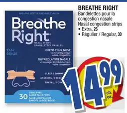 Jean Coutu BREATHE RIGHT Nasal congestion strips offer