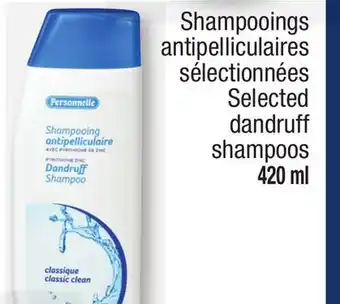 Jean Coutu PERSONNELLE Selected dandruff shampoos offer