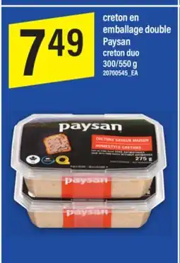 Maxi CRETON EN EMBALLAGE DOUBLE PAYSAN, 300/550 G offer