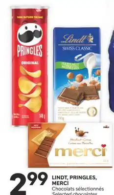 Brunet LINDT, PRINGLES, MERCI Chocolats sélectionnés offer