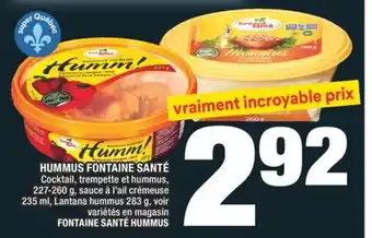 Super C HUMMUS FONTAINE SANTÉ | FONTAINE SANTÉ HUMMUS offer