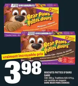 Super C BISCUITS PATTES D'OURS DARE | DARE BEAR PAWS COOKIES offer