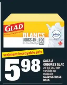 Super C SACS À ORDURES GLAD | GLAD GARBAGE BAGS offer