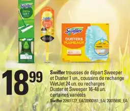 Provigo SWIFFER TROUSSES DE DÉPART SWEEPER ET DUSTER 1 UN., COUSSINS DE RECHANGE WETJET 24 UN. OU RECHARGES DUSTER ET SWEEPER 16-48 U offer