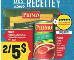 Marché Adonis PRIMO Pâtes alimentaires | Pastas offer