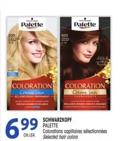Uniprix SCHWARZKOPF PALETTE Colorations capillaires sélectionnées/Selected hair colors offer