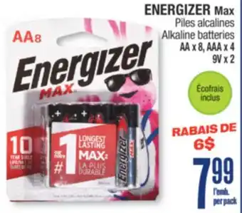 Jean Coutu ENERGIZER Max Alkaline batteries offer