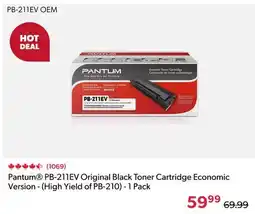 Shopper+ Pantum PB-211EV Original Black Toner Cartridge Economic Version - (High Yield of PB-210) - 1 Pack offer