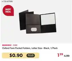Shopper+ Oxford Twin Pocket Folders, Letter Size - Black, 1/Pack offer