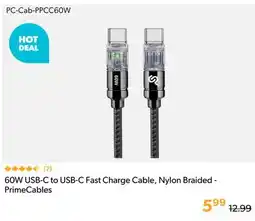 Shopper+ 60W USB-C to USB-C Fast Charge Cable, Nylon Braided - PrimeCables offer