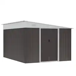 Best Buy Outsunny 11' x 9' Steel Garden Storage Shed, Outdoor Metal Tool House with Double Sliding Doors & 2 Air Vents, Grey offer