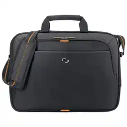 Best Buy Solo 15.6 Laptop Slim Briefcase - Black/Orange offer