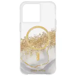 Best Buy Case-Mate Karat Marble Fitted Hard Shell Case with MagSafe for iPhone 15 Pro Max - Clear/Gold/Marble offer